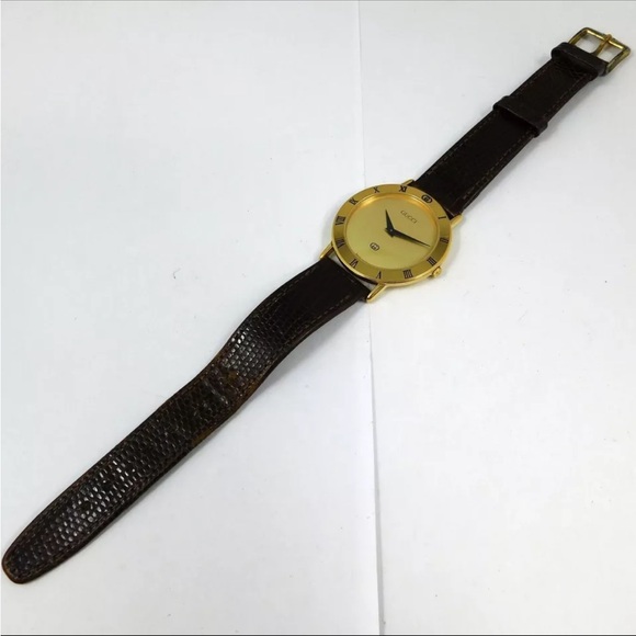GUCCI 3000M VINTAGE GOLD VINTAGE SWISS MADE WATCH QUARTZ F86 - Picture 10 of 12